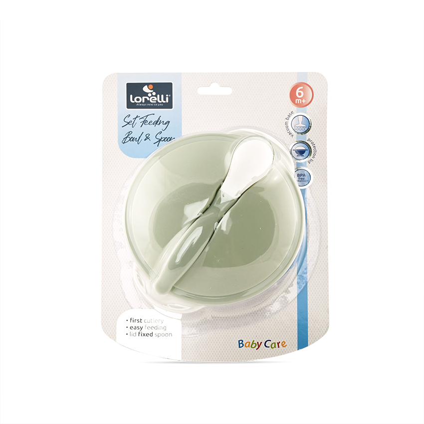 Комплект купа&лъжичка с вакуумно дъно Mint Green