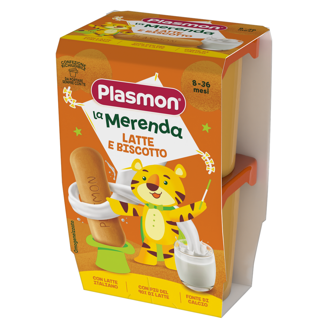 Бебешка закуска Plasmon La Merenda Latte e Biscotto 2x120 г