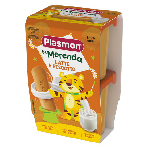 Бебешка закуска Plasmon La Merenda Latte e Biscotto 2x120 г