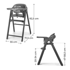 Детско столче за хранене Kinderkraft TINO, Gray