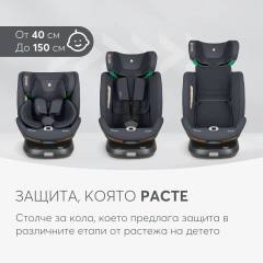 KikkaBoo i-Twist 2026 стол за кола i-Size 40-150 см, черен
