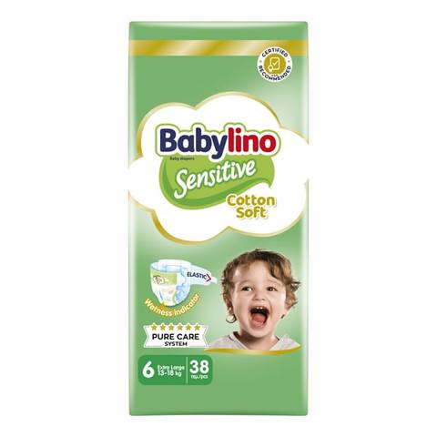 Бебешки пелени Babylino Sensitive Extra Large 6, 38 бр