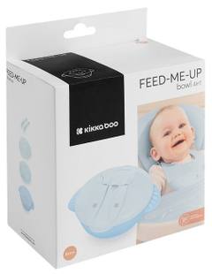 Бебешка купа с прибори 4 в 1 KikkaBoo Feed me up, синя