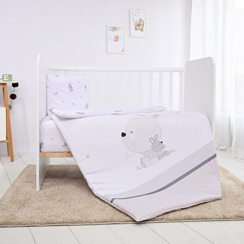Спален комплект Little Rabbits Grey 3 части