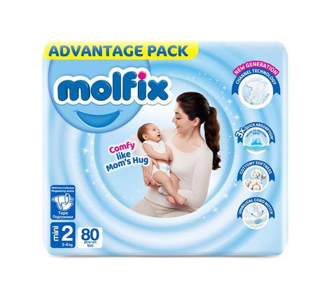 Пелени за еднократна употреба Molfix Mini 2 3-6 кг 80 бр.