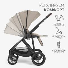 KikkaBoo Chiara 2027 Комбинирана количка 3в1 с кош за новородено, черна