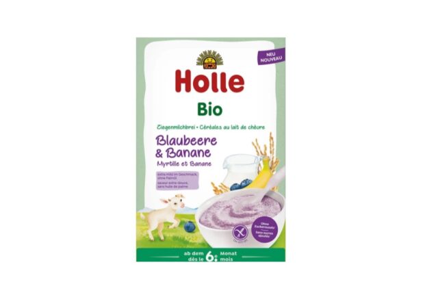 Бебешка каша Holle Bio Ziegenmilchbrei Blaubeere & Banane 6+ месеца