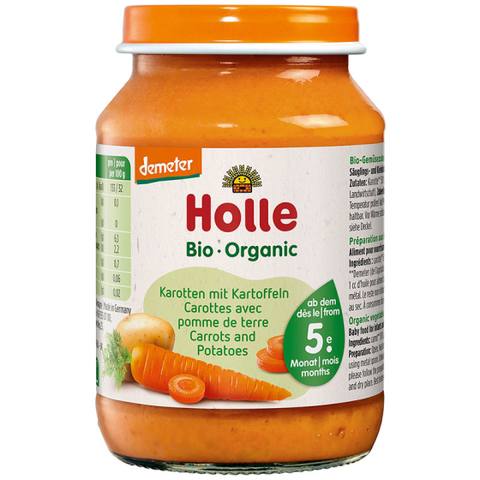 Бебешко пюре Holle Bio-Organic морков и картоф 190 г
