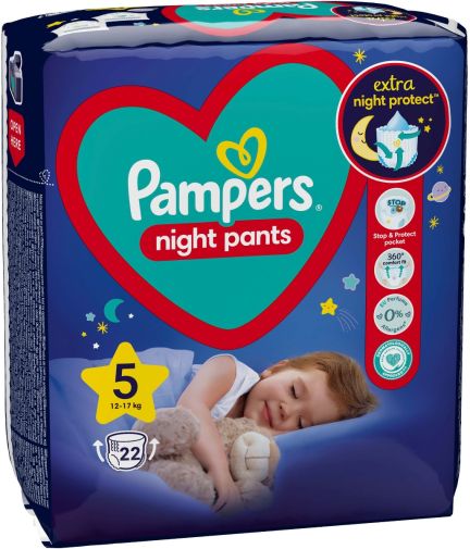 Пелени гащички Pampers Night Pants размер 5 11-17 кг 22 бр.