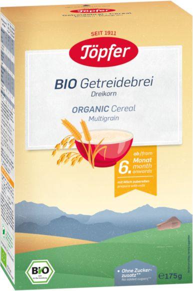 Бебешка каша Töpfer с 3 вида зърна, 175 g