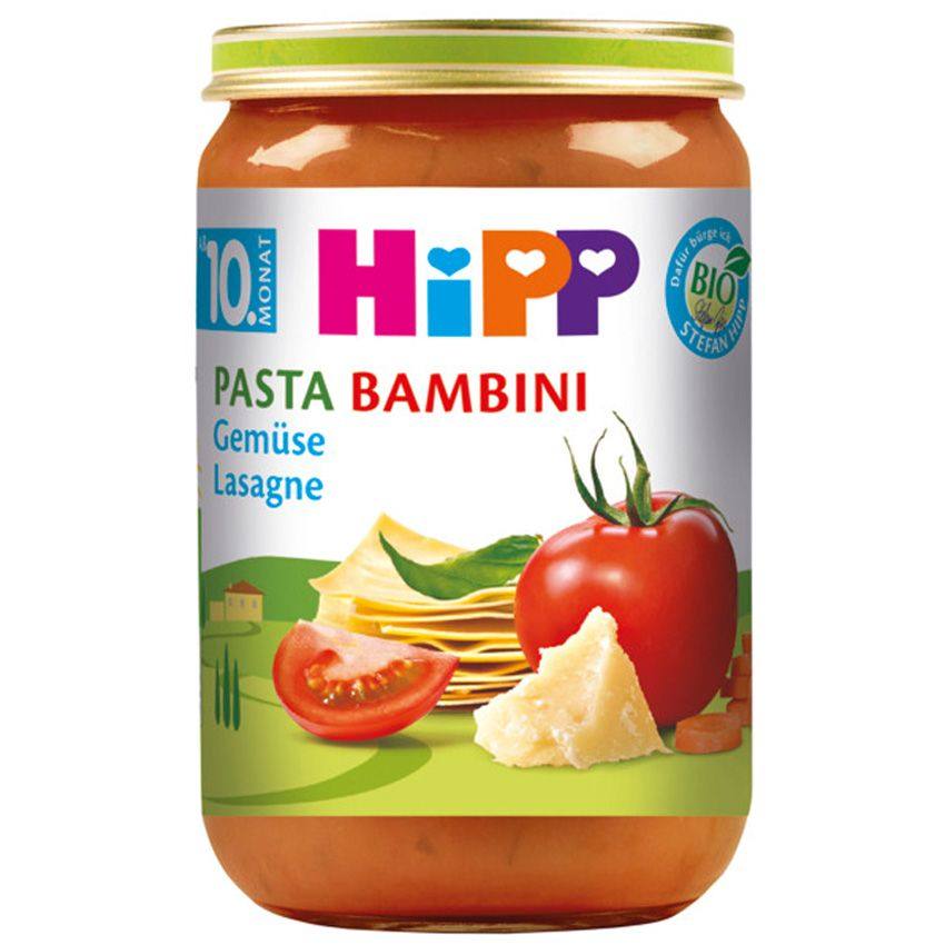Бебешко пюре HiPP Pasta Bambini зеленчукова лазаня 220г