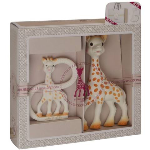 Подаръчен комплект Sophie la Girafe Sophisticated с чесалка и картичка