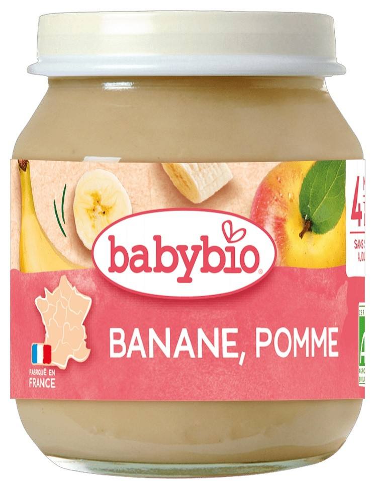 Бебешко пюре Babybio с банан и ябълка 130 г