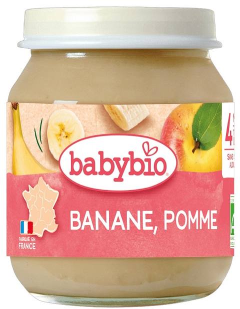 Бебешко пюре Babybio с банан и ябълка 130 г