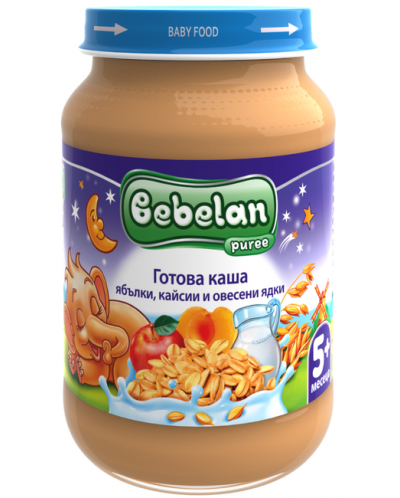 Бебешка каша Bebelan ябълки, кайсии и овесени ядки 190 гр