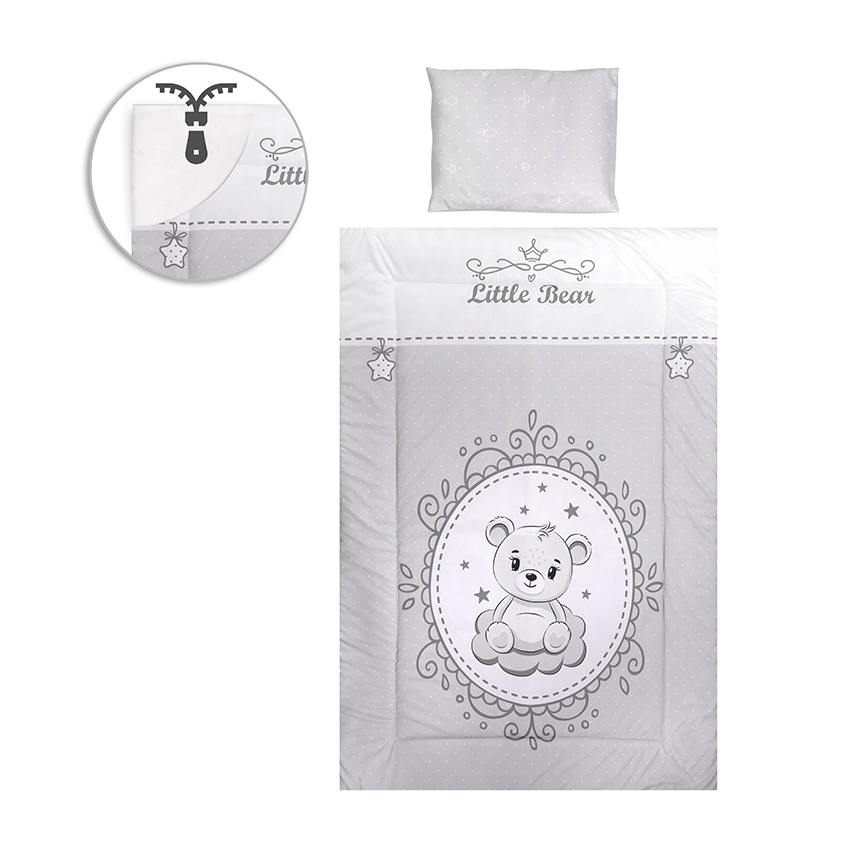 Бебешки спален комплект Cosy Little Bear Grey 5 части
