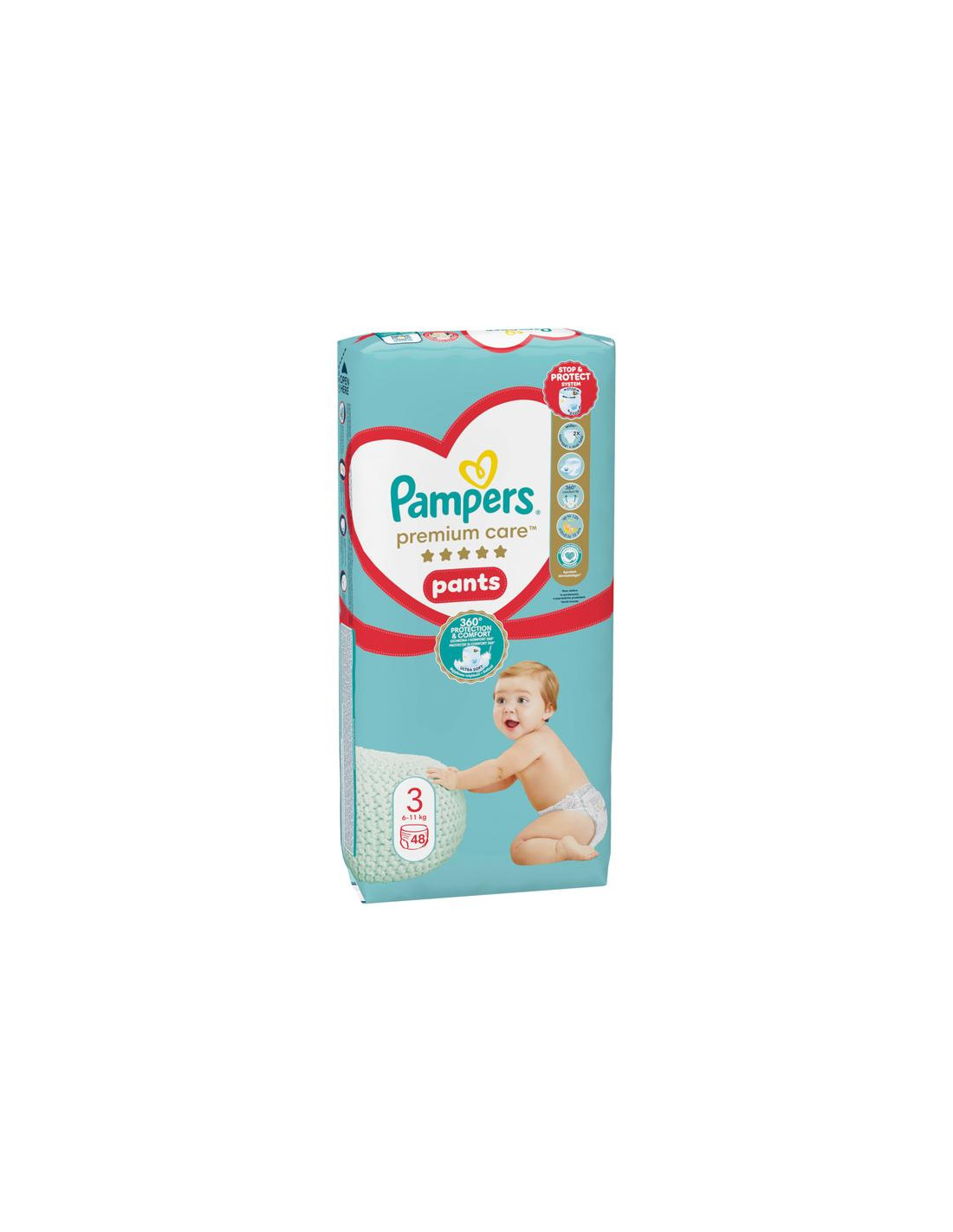 Бебешки пелени гащички Pampers Premium Care Pants No.3 48 бр.