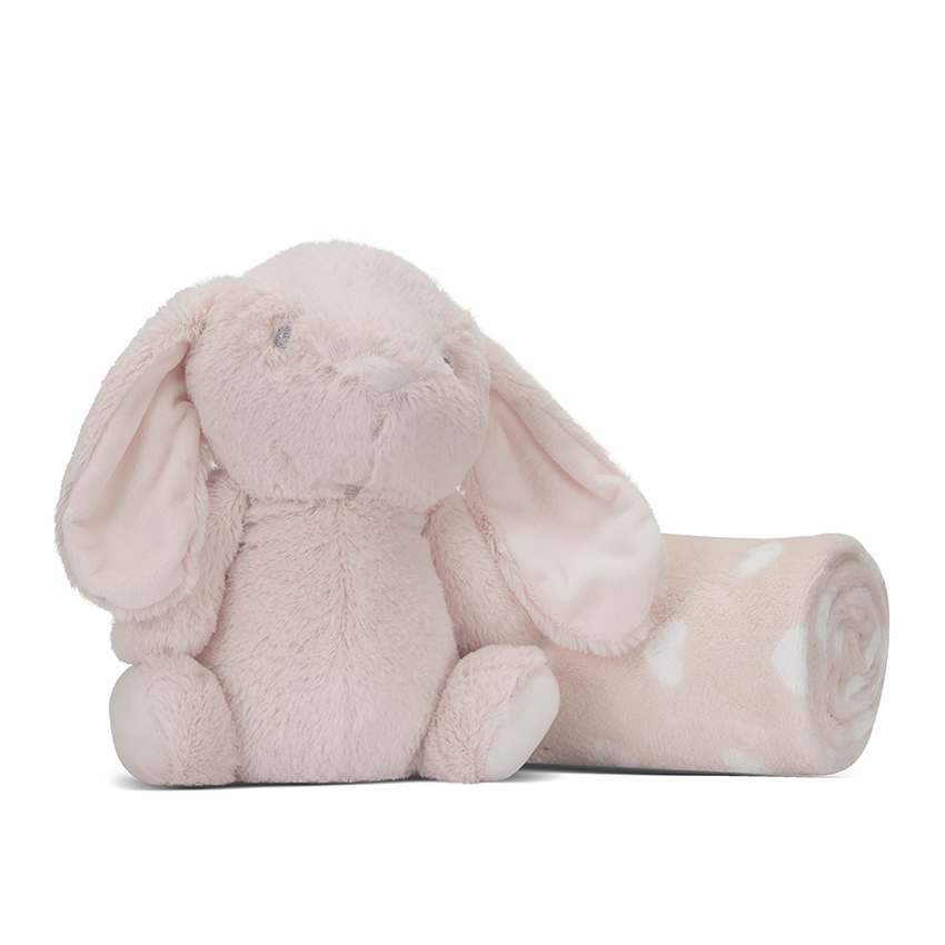 Бебешко одеяло Nappy Peach Blanket with Bunny 90x75 см