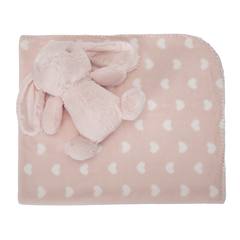 Бебешко одеяло Nappy Peach Blanket with Bunny 90x75 см