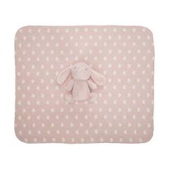 Бебешко одеяло Nappy Peach Blanket with Bunny 90x75 см