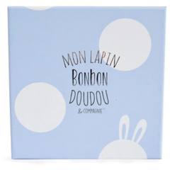 Бебешки пантофи Doudou Bonbon заек, сини, 0-6 месеца