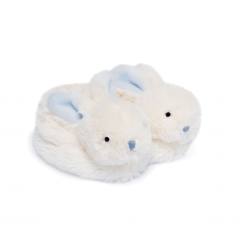 Бебешки пантофи Doudou Bonbon заек, сини, 0-6 месеца
