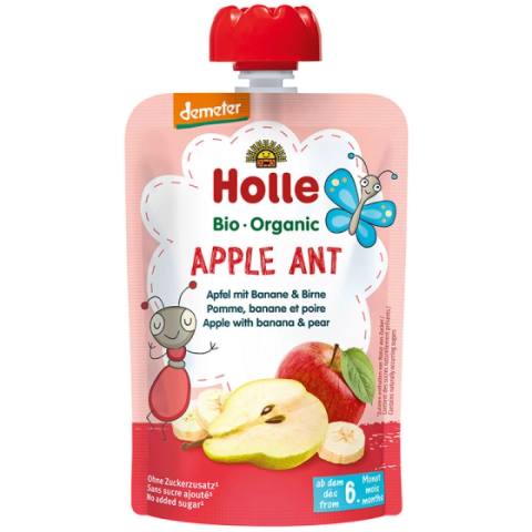 Бебешко пюре Holle Apple Ant ябълка, банан и круша 100 г