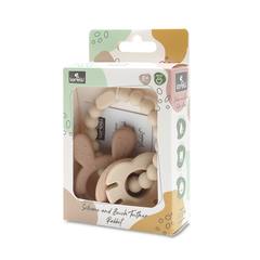 Силиконова гризалка с бук Silicone and Beech Teether Rabbit Beige