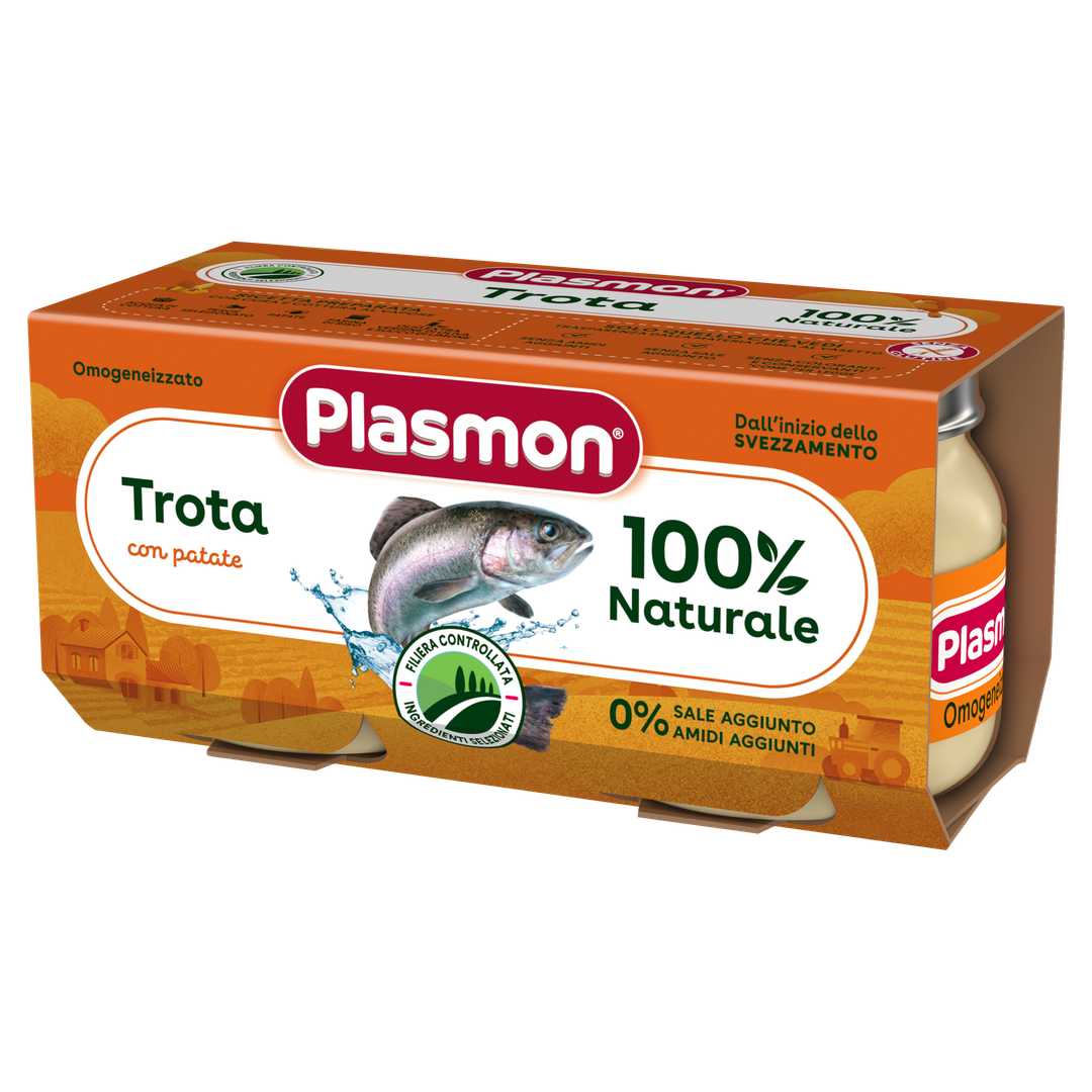 Бебешко пюре Plasmon Trota con patate 2х80гр