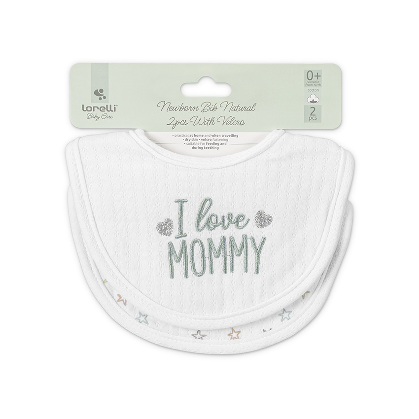 Бебешки лигавник Newborn Bib Natural 2 бр. с велкро