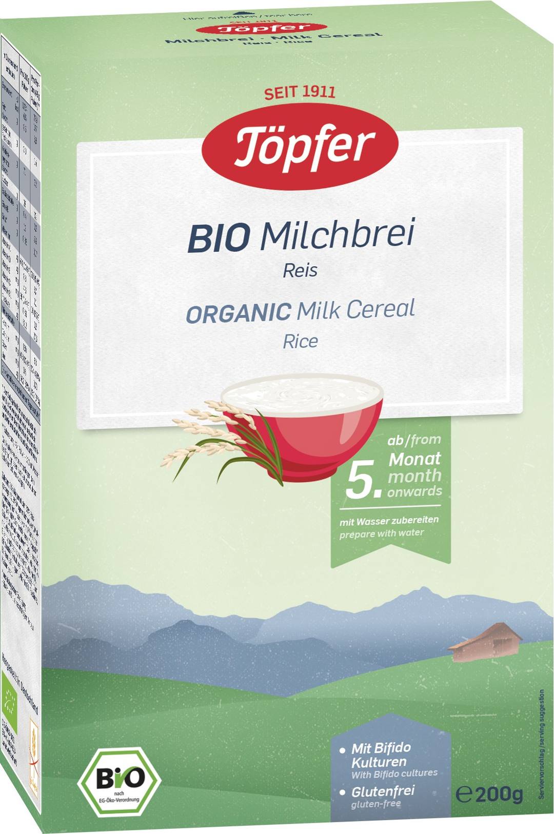 Бебешка каша Töpfer BIO с ориз 200 г