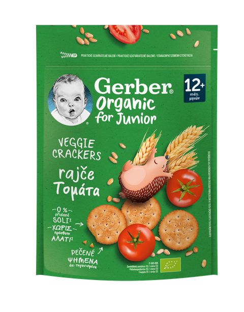 Зеленчукови крекери Gerber Organic for Junior с домат 100 г