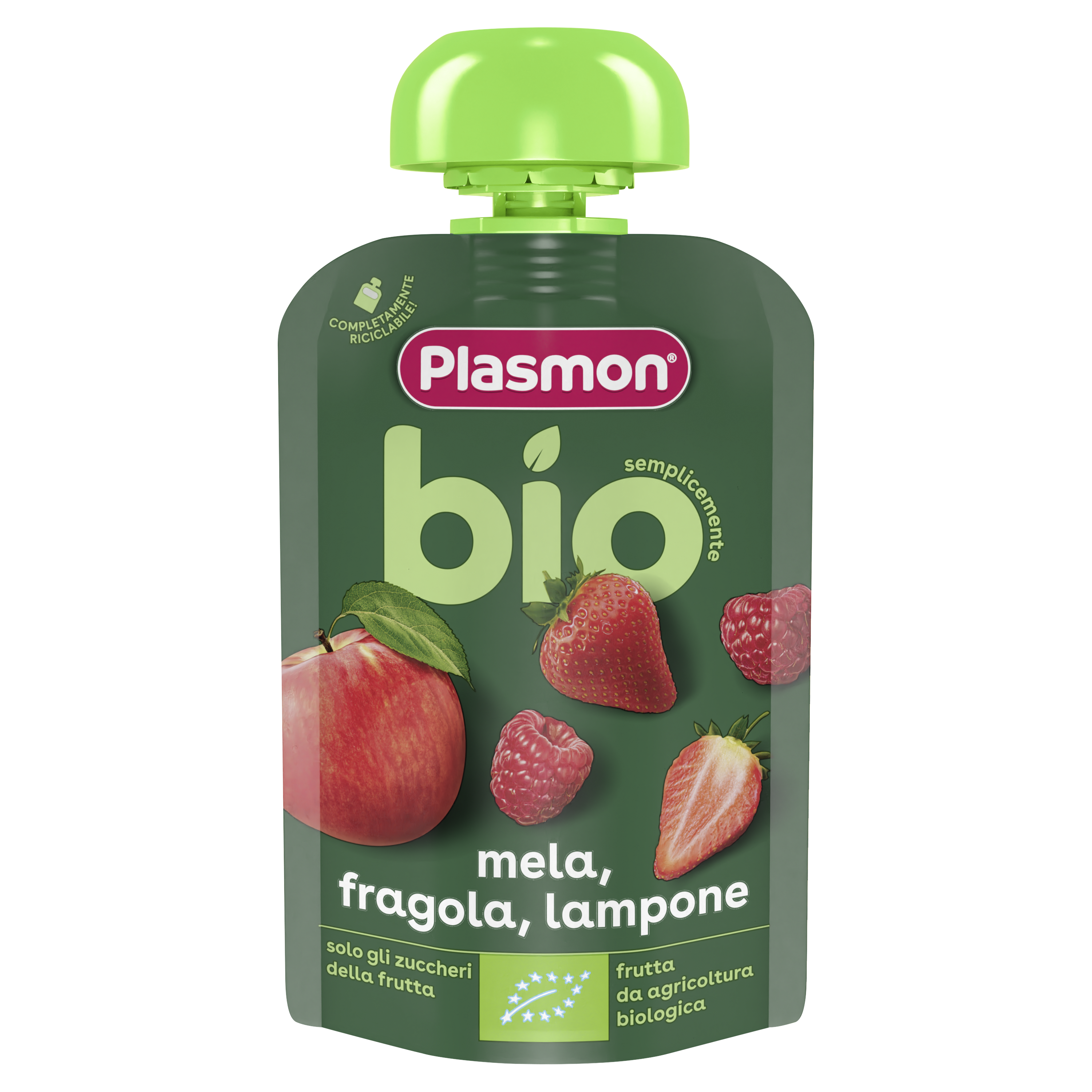 Plasmon Био Плодова Закуска Ябълка и Ягода, 6+М, 100 гр