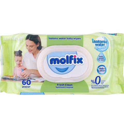 Мокри кърпички Molfix Fresh Clean Isotonic Water 60 бр