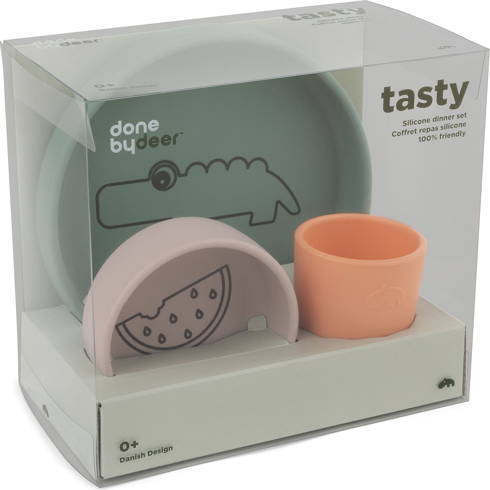 Комплект за хранене silicone dinner set croco colour mix