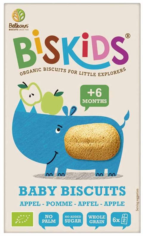 Бебешки бисквити Biskids Organic Apple 6x2
