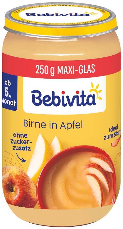 Бебешко плодово пюре Bebivita от круши и ябълки 250 г