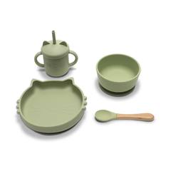 Силиконов сет за хранене Silicone Feeding Set 4 бр. Fresh Green