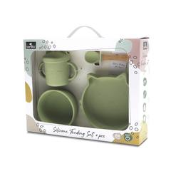 Силиконов сет за хранене Silicone Feeding Set 4 бр. Fresh Green