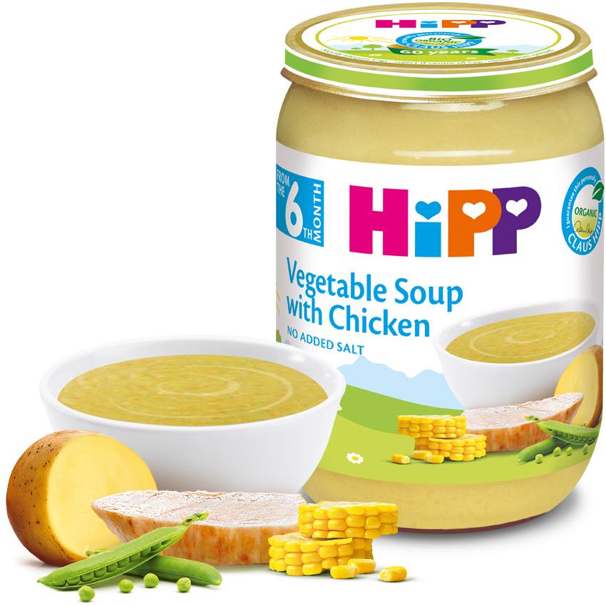 Бебешко пюре Vegetable Soup with Chicken 190 г