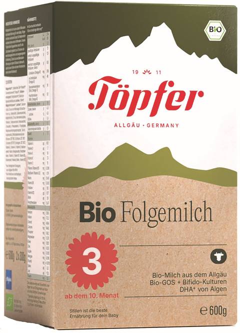 Адаптирано мляко Töpfer Bio Folgemilch 3 600 г
