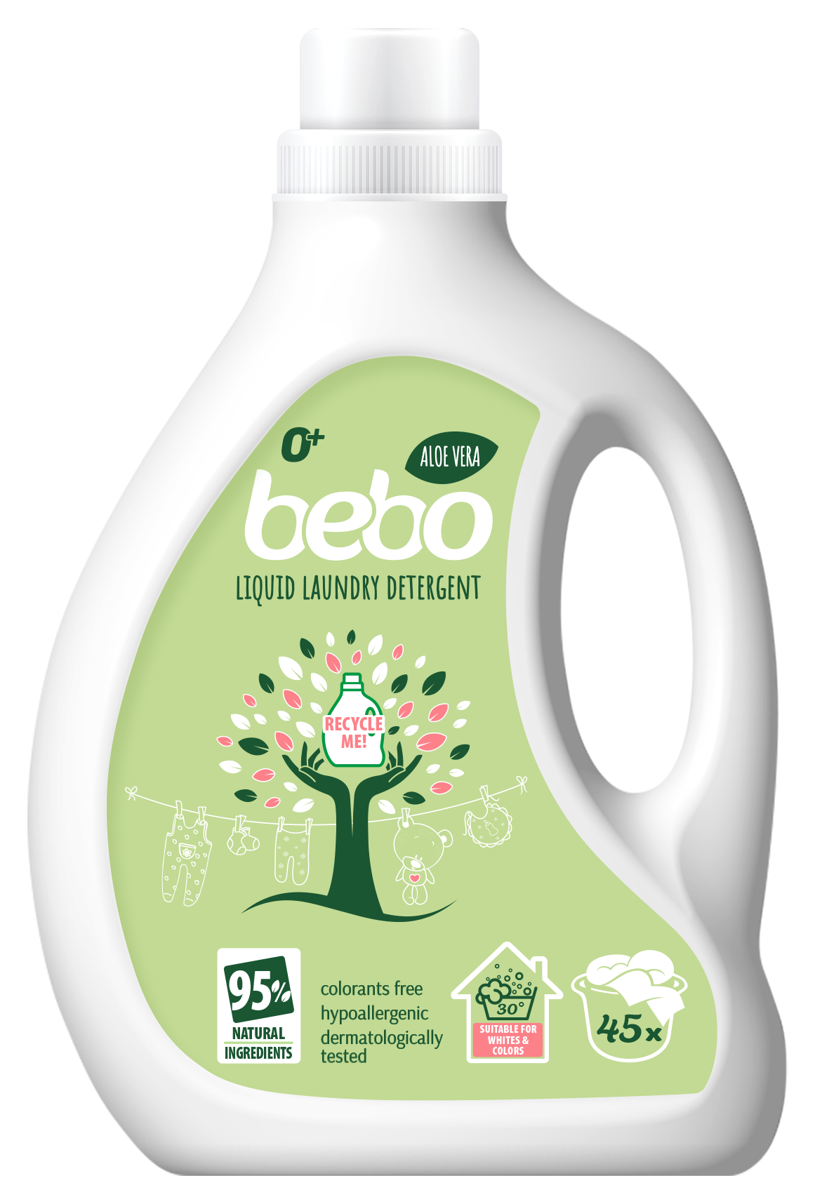 Течен перилен препарат bebo алое вера 1.8 л 45 пранета