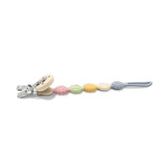 Силиконов държач за биберон Silicone Pacifier Holder Boy Natural