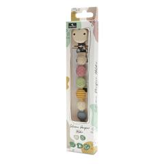 Силиконов държач за биберон Silicone Pacifier Holder Boy Natural