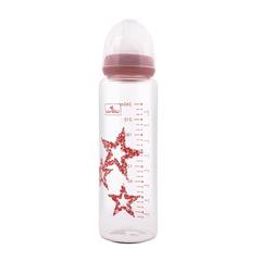 Стъклено шише с биберон Lorelli Anti colic, 240 ml, розово
