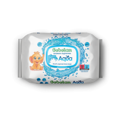Мокри кърпички Bebelan Aqua 99,6% пречистена вода 64 бр