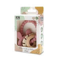 Силиконова гризалка с бук зайче Silicone and Beech Teether Rabbit