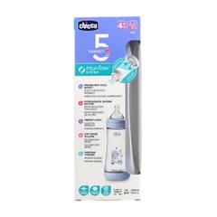 Бебешко шише за хранене Chicco Perfect 5 300 мл. 4м+, синьо