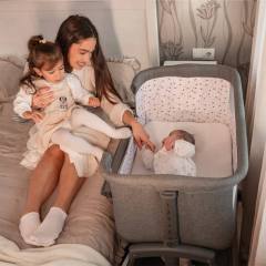 Мини кошара Lorelli LAYLA 2в1 с падаща преграда, сива