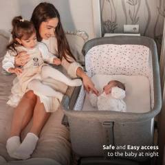 Мини кошара Lorelli LAYLA 2в1 с падаща преграда, сива